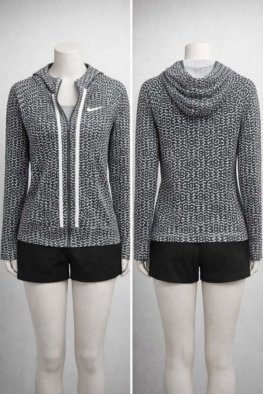 Nike Girls Tech Fleece Graphic Full Zip Hoodie Jacket Size L
